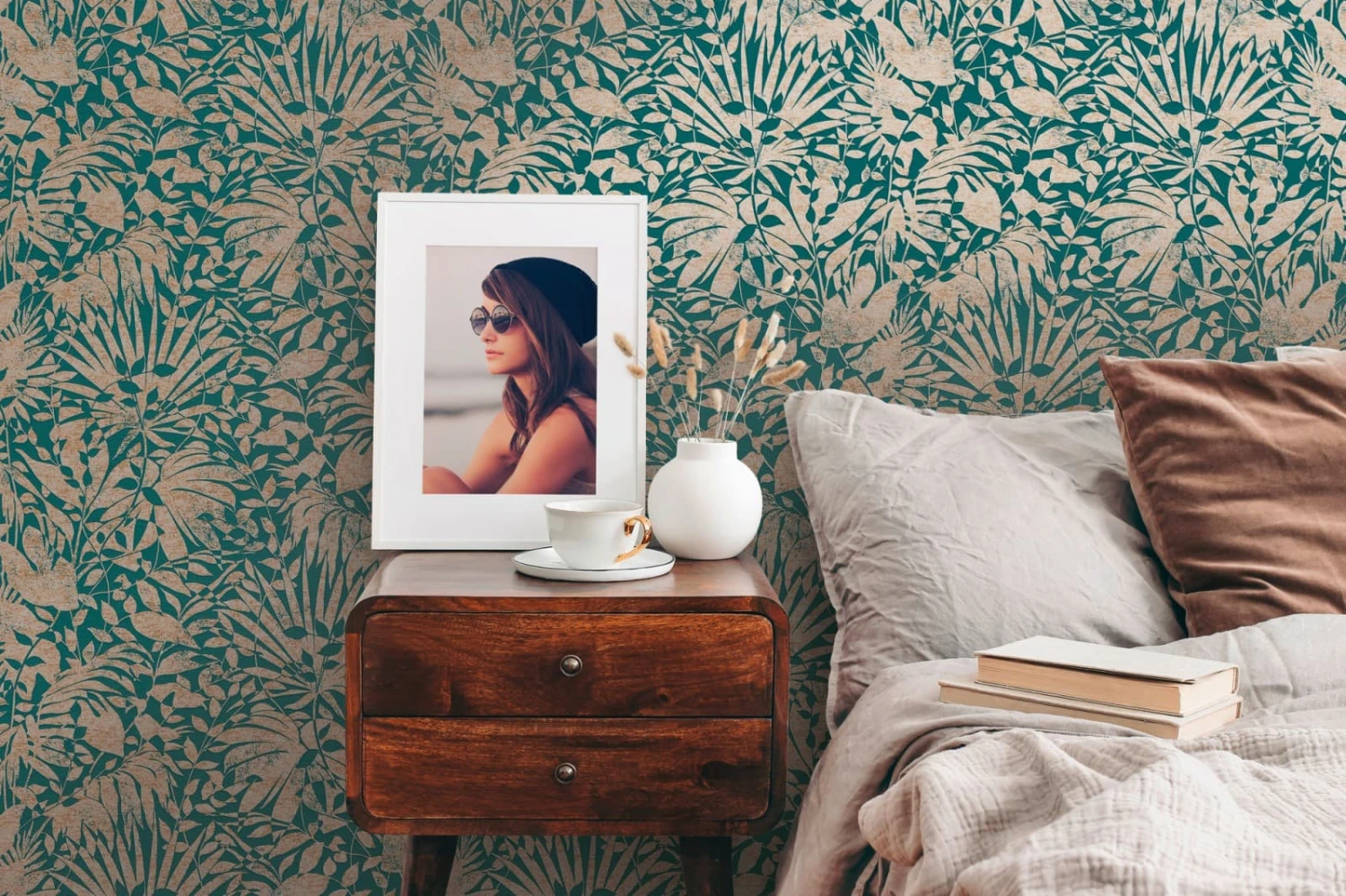 Vliestapete Blattmuster Grün Kupfer A.S. Creation 38831-1 2 Vliestapete Blattmuster Grün Kupfer A.S. Creation 38831-1 – Bild 2