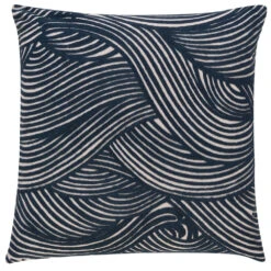 BARBARA Home Collection Kissenbezug Wellen Blau 50x50cm