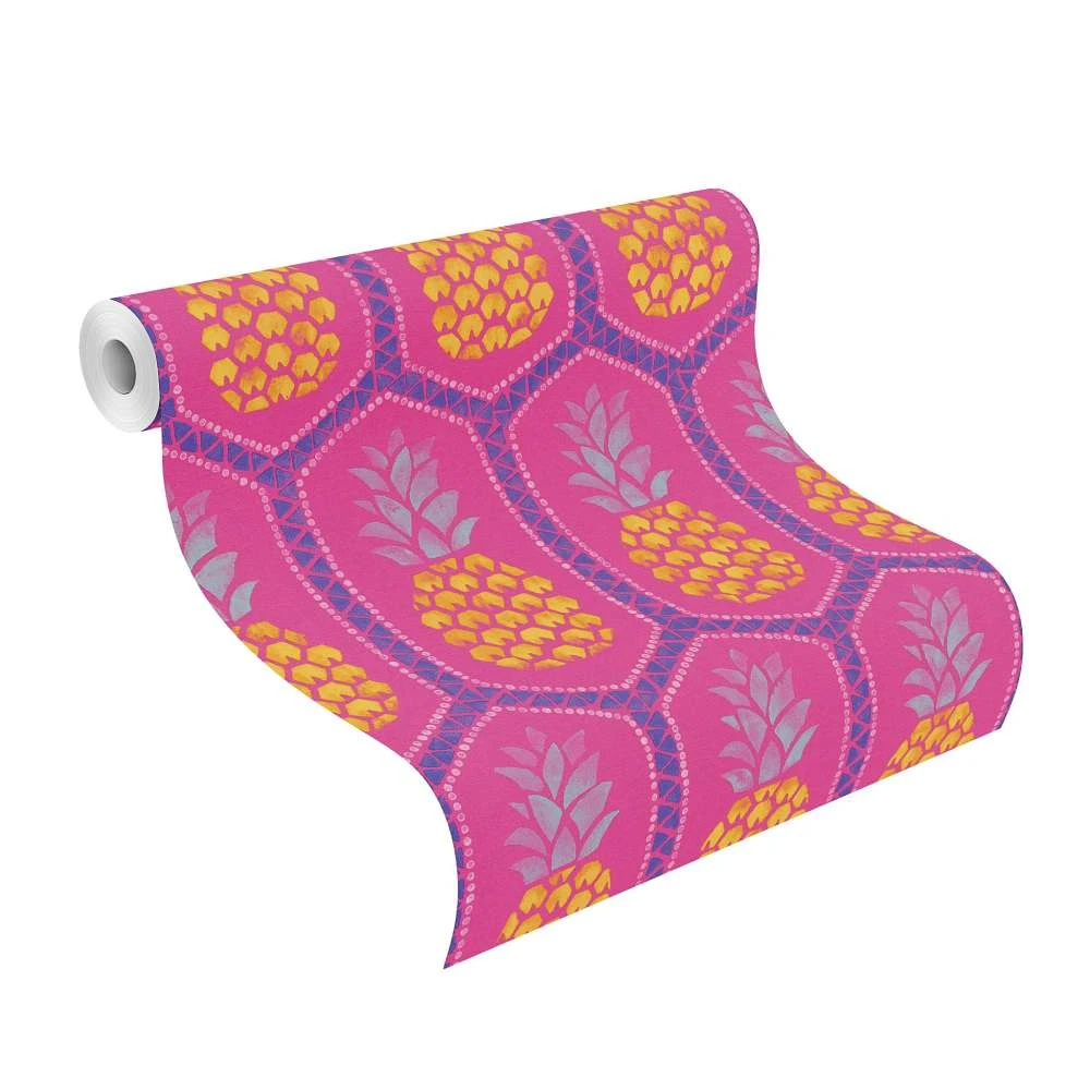 Barbara Becker Tapete Bb Ananas Pink Gelb 862126 2 Barbara Becker Tapete Bb Ananas Pink Gelb 862126 – Bild 2