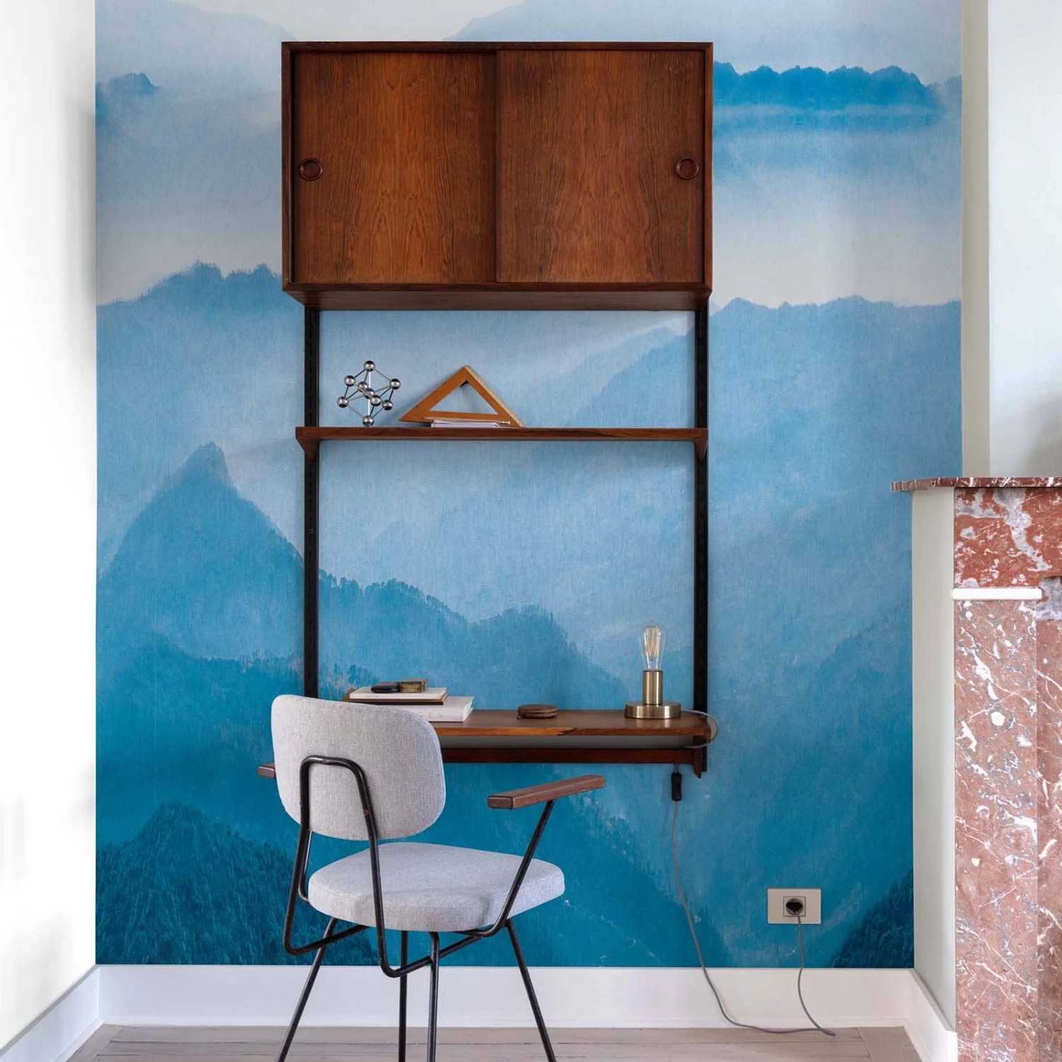 Digitaldruck Landschaft Berge Blau Weiß Petrol ML1101 1 Digitaldruck Landschaft Berge Blau Weiß Petrol ML1101