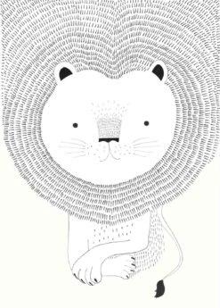 Fototapete Kinder Rasch Löwe Zeichnung Weiss 842227