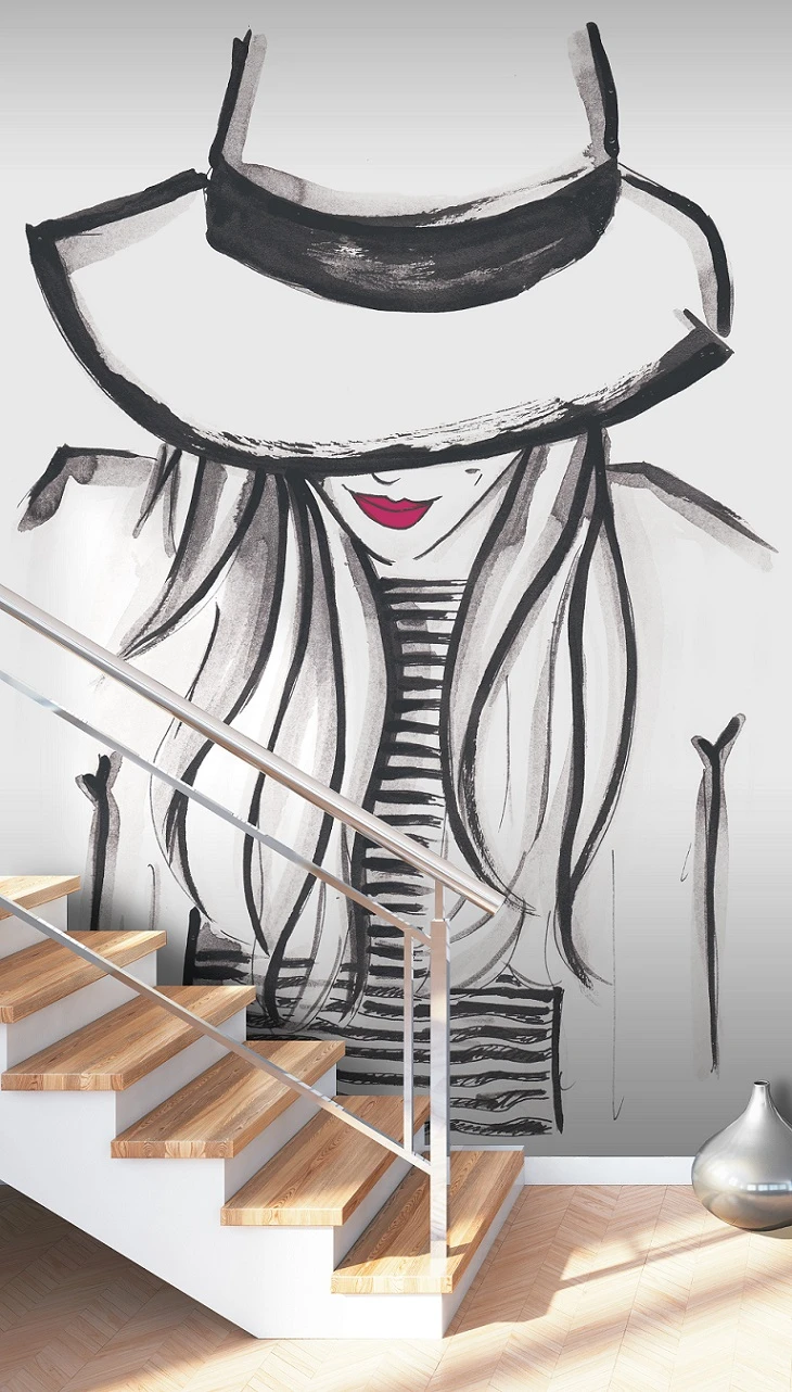 Fototapete Rasch Kruth Design Dame Weiß Schwarz 100877 1 Fototapete Rasch Kruth Design Dame Weiß Schwarz 100877