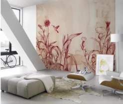 Fototapete Rasch Leo La Douce Blumen Weiß Rot 100488