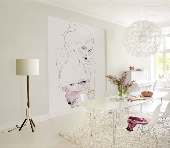 Fototapete Rasch Leo La Douce Frau Weiß Rosa 100570 2 Fototapete Rasch Leo La Douce Frau Weiß Rosa 100570 – Bild 2