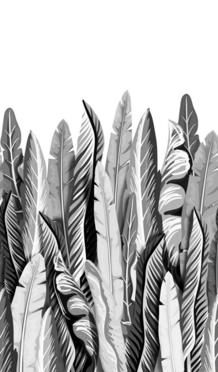 Fototapete Vlies Floral Pop-Art Blätter Grau Weiß 47207 2 Fototapete Vlies Floral Pop-Art Blätter Grau Weiß 47207 – Bild 2