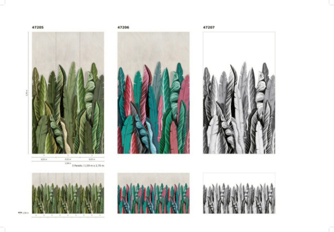 Fototapete Vlies Floral Pop-Art Blätter Grau Weiß 47207 3 Fototapete Vlies Floral Pop-Art Blätter Grau Weiß 47207 – Bild 3