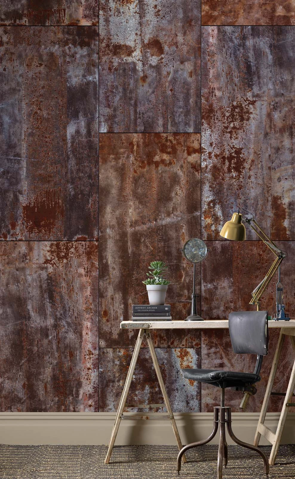 Rasch Fototapete Vlies 940909 Metall Platten Grau Braun 2 Rasch Fototapete Vlies 940909 Metall Platten Grau Braun – Bild 2