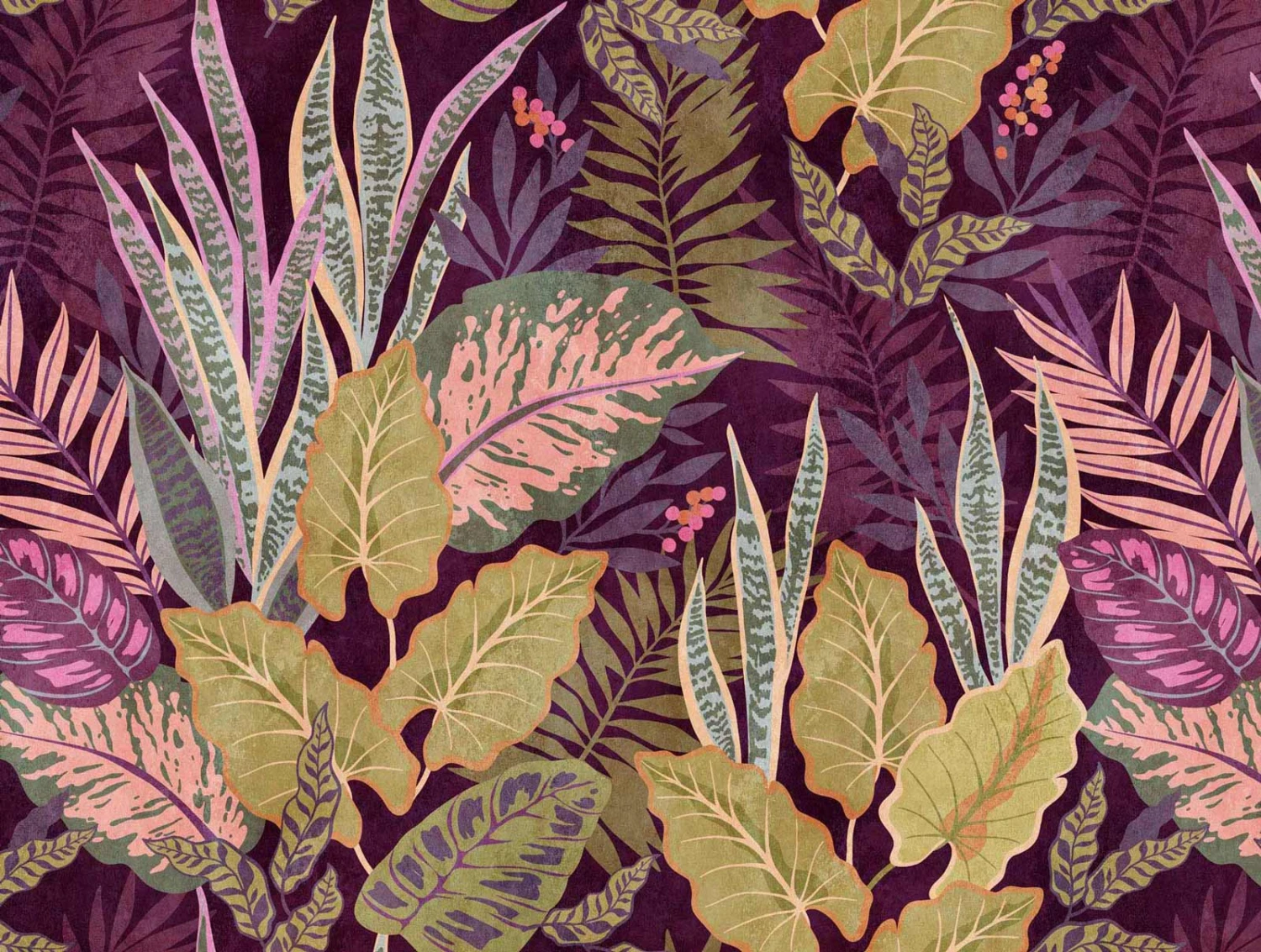 A.S. Creation Fototapeten Blätter Kunst Floral Grün Violett 38275-1 2 A.S. Creation Fototapeten Blätter Kunst Floral Grün Violett 38275-1 – Bild 2