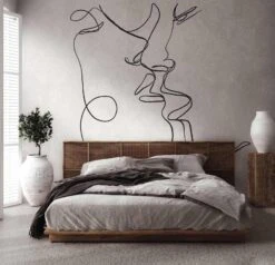 A.S. Creation Fototapeten Küssen Gesichter Kunst Grau Schwarz 38284-1