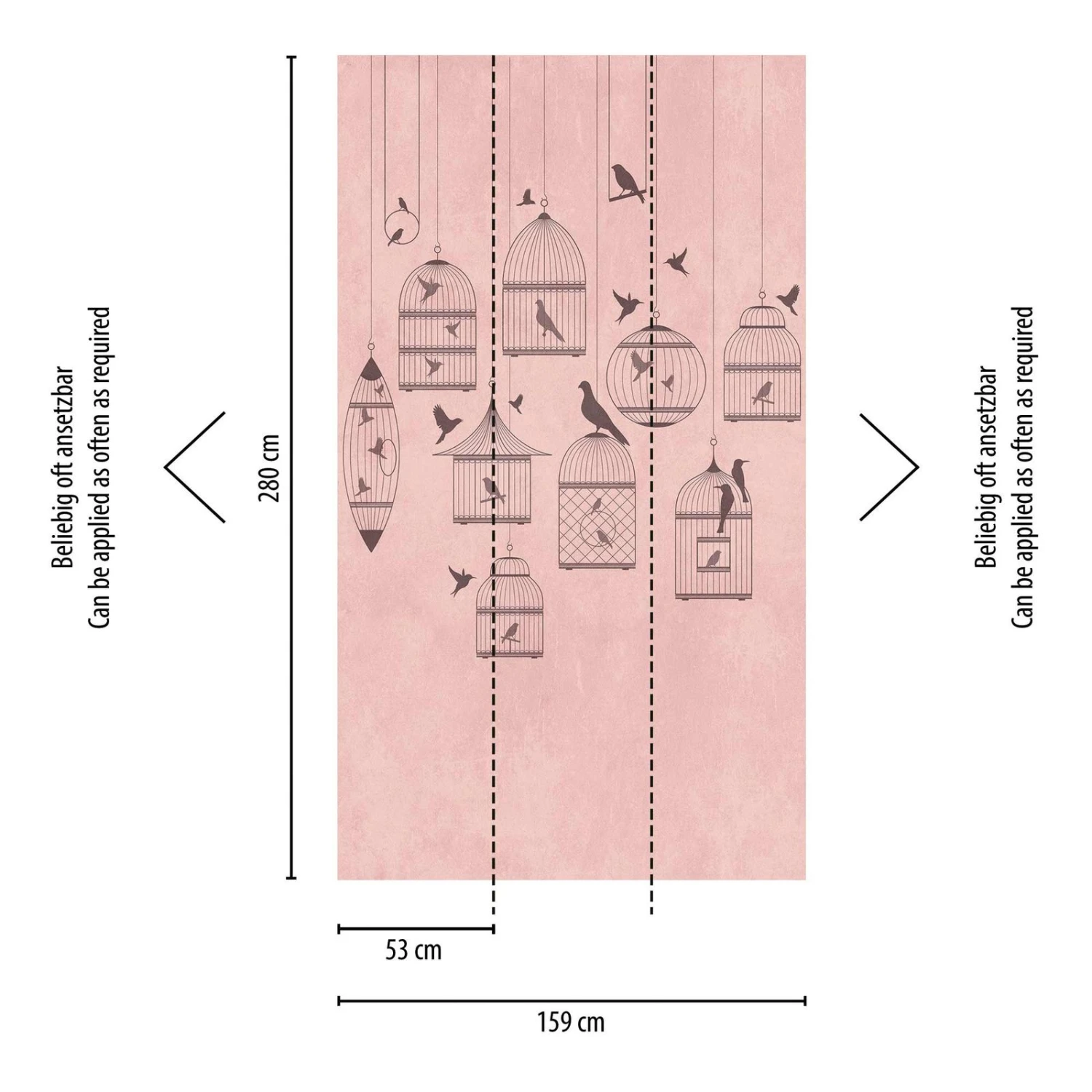 A.S. Creation Fototapeten Vogel-Käfigen Rosa Grau Vlies 38296-1 3 A.S. Creation Fototapeten Vogel-Käfigen Rosa Grau Vlies 38296-1 – Bild 3