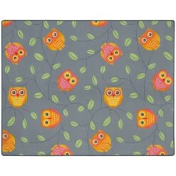 Kinderteppich Happy Owls Eulen Eule Spielteppich Grau