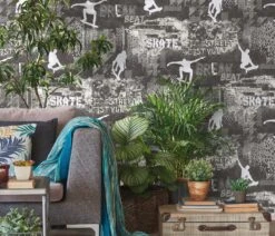 Kindertapete Sweet And Cool Skater Grau 10141-34 8 Kindertapete Sweet And Cool Skater Grau 10141-34 -A.S. Creation Verkaufsgeschäft Kindertapete Sweet and Cool Skater Leichter Glitzer 63213855 7