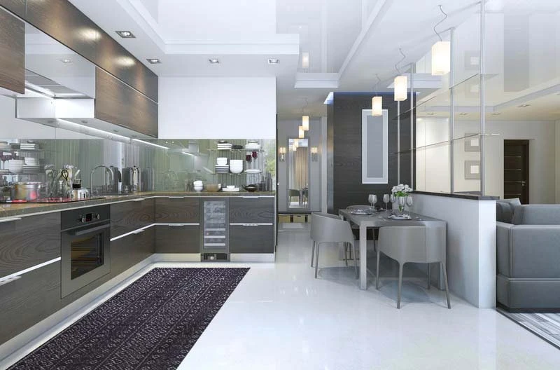 Küchenläufer Küchenteppich Vintage Schwarz Weiß Waschbar 6 Küchenläufer Küchenteppich Vintage Schwarz Weiß Waschbar – Bild 6