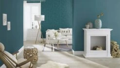 Tapete Barbara Home Collection Einfarbig Meliert Petrol