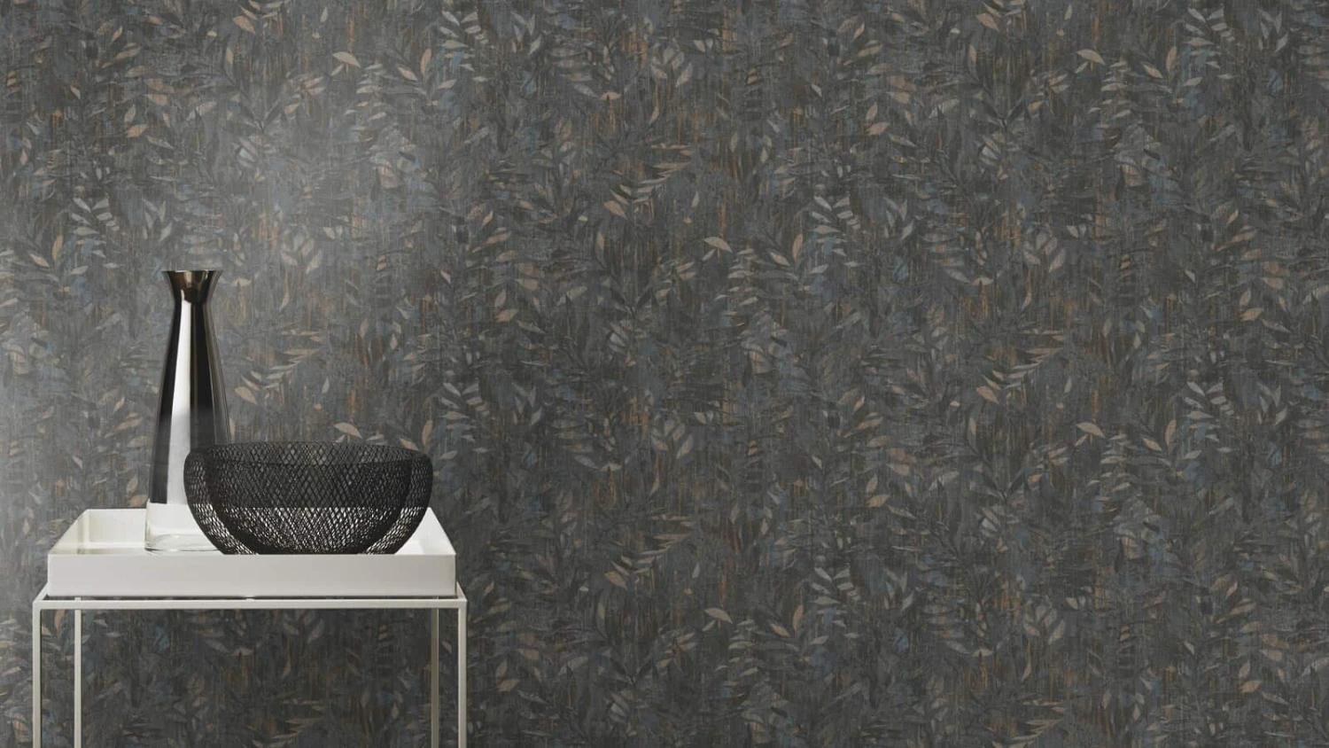 Tapete Barbara Home Collection Ranken Dunkelgrau-Gold 4 Tapete Barbara Home Collection Ranken Dunkelgrau-Gold – Bild 4