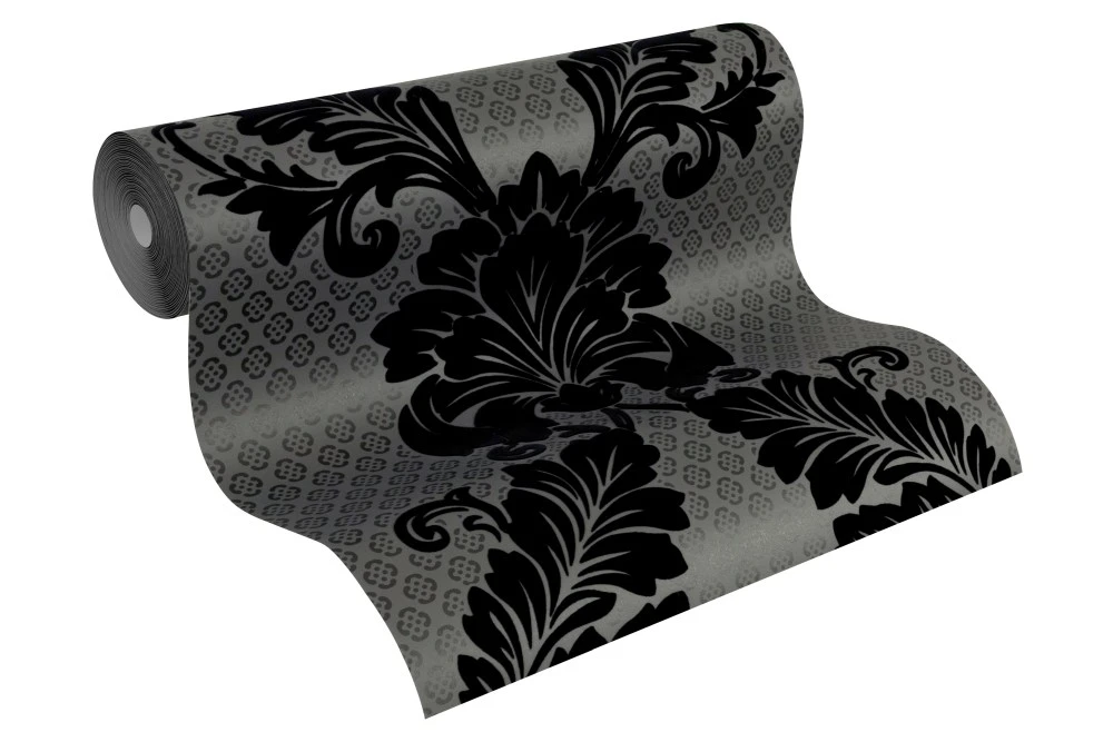 Tapete Flock Ornamente Anthrazit Architects Paper 30544-5 2 Tapete Flock Ornamente Anthrazit Architects Paper 30544-5 – Bild 2