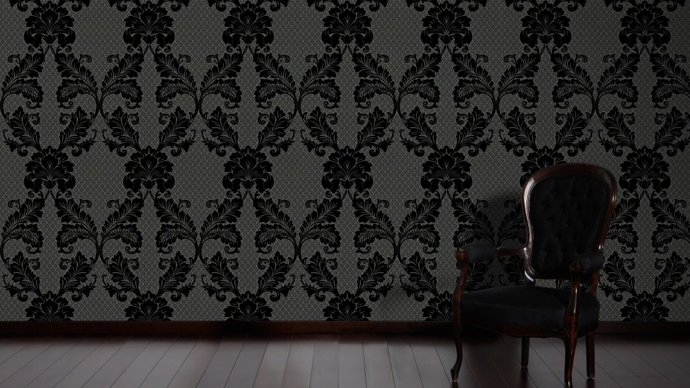 Tapete Flock Ornamente Anthrazit Architects Paper 30544-5 3 Tapete Flock Ornamente Anthrazit Architects Paper 30544-5 – Bild 3