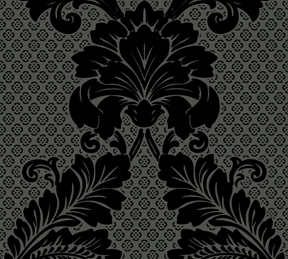 Tapete Flock Ornamente Anthrazit Architects Paper 30544-5 1 Tapete Flock Ornamente Anthrazit Architects Paper 30544-5