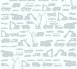 A.S. Creation Tapete Kinder Bagger Autos Trucks Hellgrau Grau 35815-1