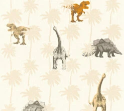 A.S. Creation Tapete Kinder Dinosaurier Tiere Creme Taupe 35835-1