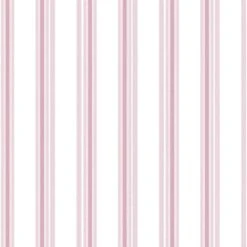 Tapete Kinder Gestreift Weiß Rosa 005434