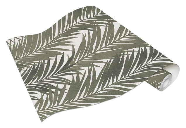 Tapete Vlies Blätter Palmen Floral Weiß Grün 10031-07 1 Tapete Vlies Blätter Palmen Floral Weiß Grün 10031-07