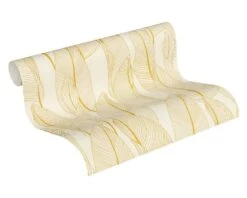 A.S. Creation Tapete Vlies 36497-5 Floral Blätter Cremeweiß Gelb