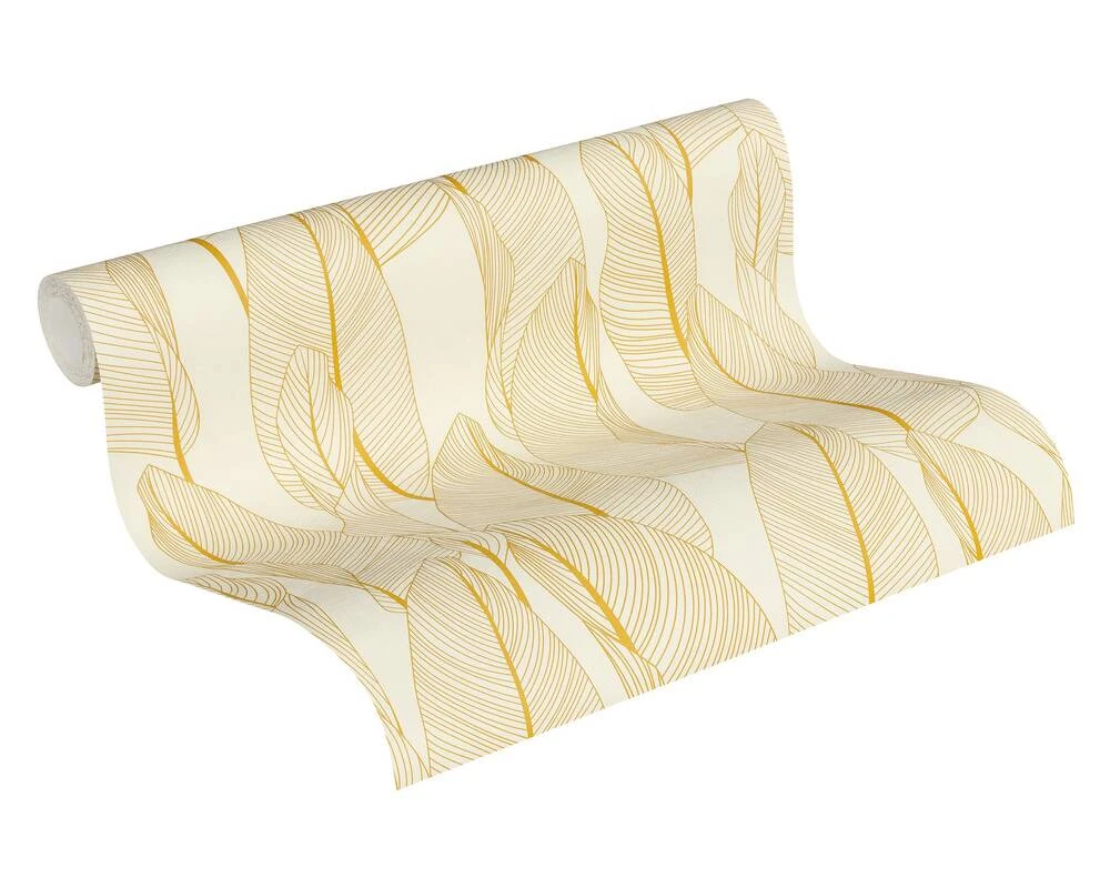 A.S. Creation Tapete Vlies 36497-5 Floral Blätter Cremeweiß Gelb 1 A.S. Creation Tapete Vlies 36497-5 Floral Blätter Cremeweiß Gelb