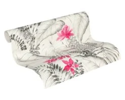 A.S. Creation Tapete Vlies 37279-1 Floral Exotik Blumen Weiß-grau Pink