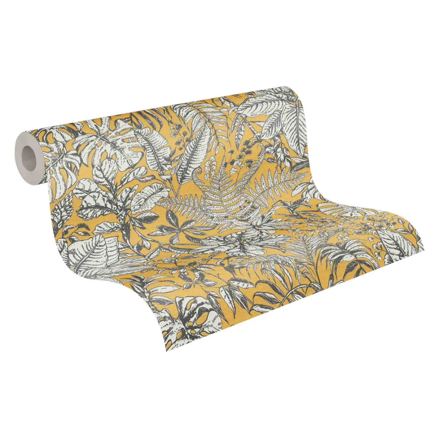 A.S. Creation Tapete Vlies 37520-3 Dschungel Gelb Weiß Grau 1 A.S. Creation Tapete Vlies 37520-3 Dschungel Gelb Weiß Grau