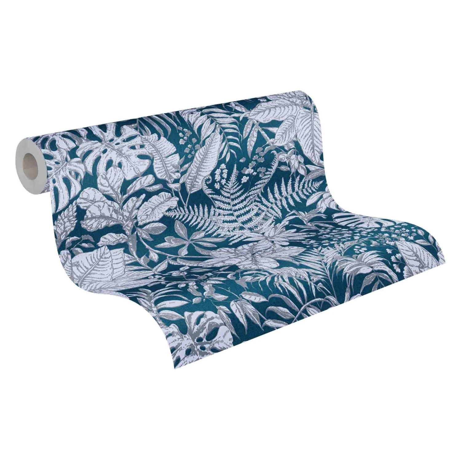 A.S. Creation Tapete Vlies 37520-6 Dschungel Blau Weiß Grau 1 A.S. Creation Tapete Vlies 37520-6 Dschungel Blau Weiß Grau