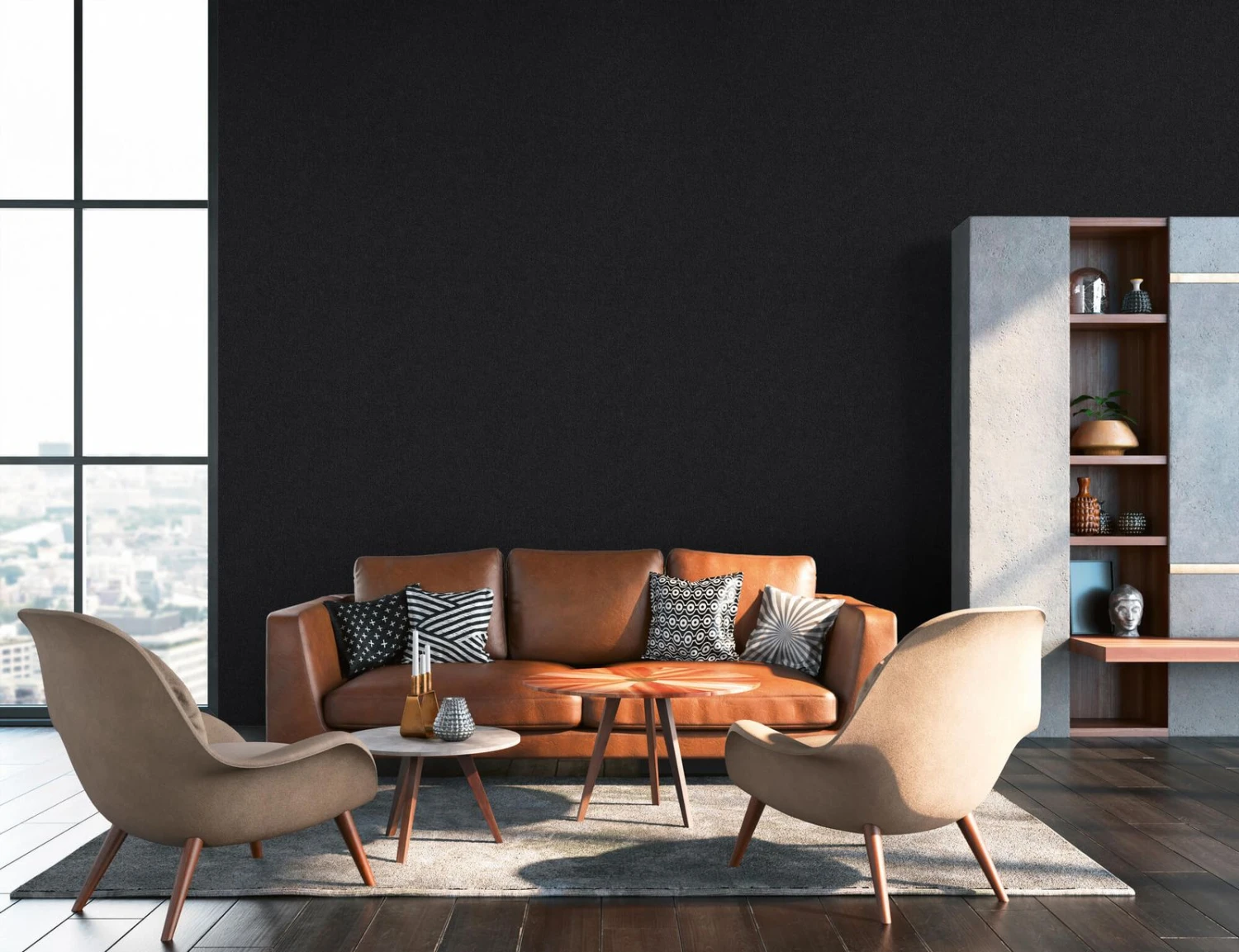 A.S. Creation Tapete Vlies 37527-2 Meliert Einfarbig Schwarz Weiß 4 A.S. Creation Tapete Vlies 37527-2 Meliert Einfarbig Schwarz Weiß – Bild 4