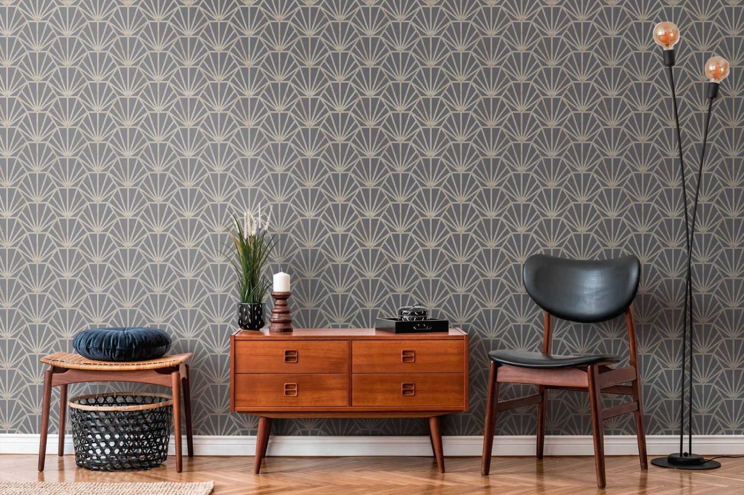 A.S. Creation Tapete Vlies 37528-4 Ornamente Grau Weiß Gold 6 A.S. Creation Tapete Vlies 37528-4 Ornamente Grau Weiß Gold – Bild 6