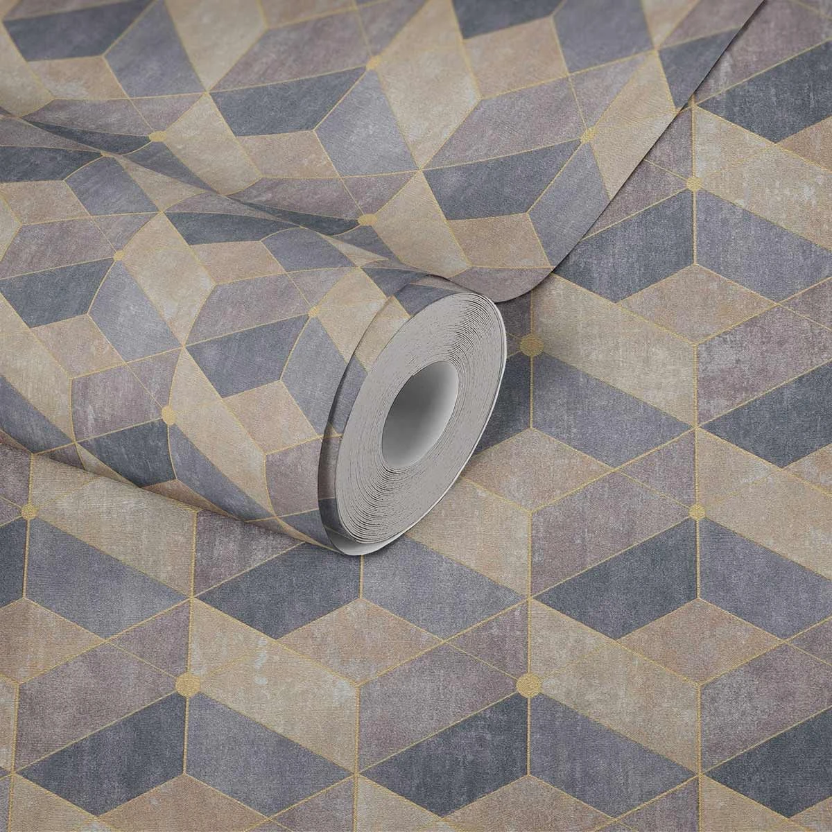 Tapete Vlies 3D-Effekt Grafisch Beige Gold 38202-2 1 Tapete Vlies 3D-Effekt Grafisch Beige Gold 38202-2