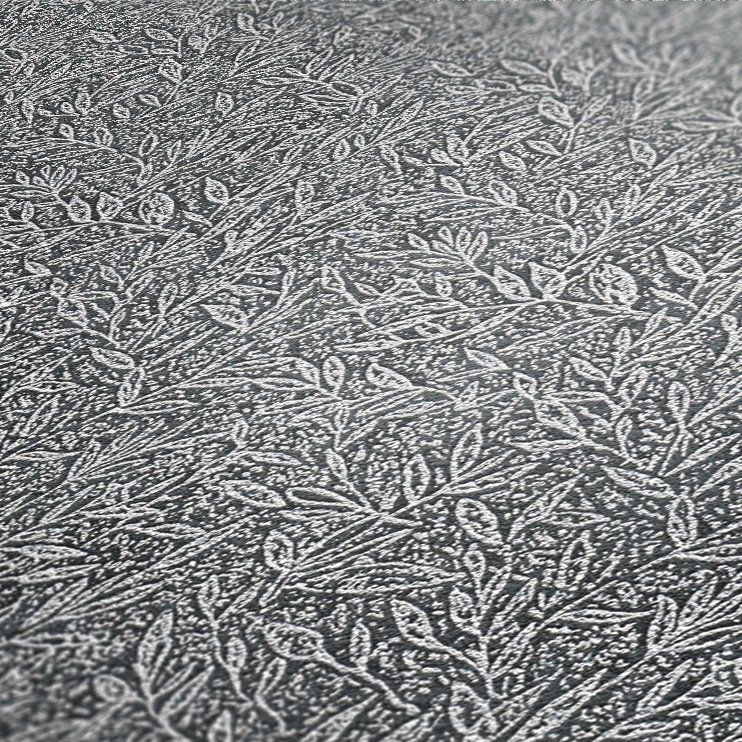 A.S. Creation Tapete Vlies Blätter All-Over Anthrazit Metallic 37837-2 3 A.S. Creation Tapete Vlies Blätter All-Over Anthrazit Metallic 37837-2 – Bild 3