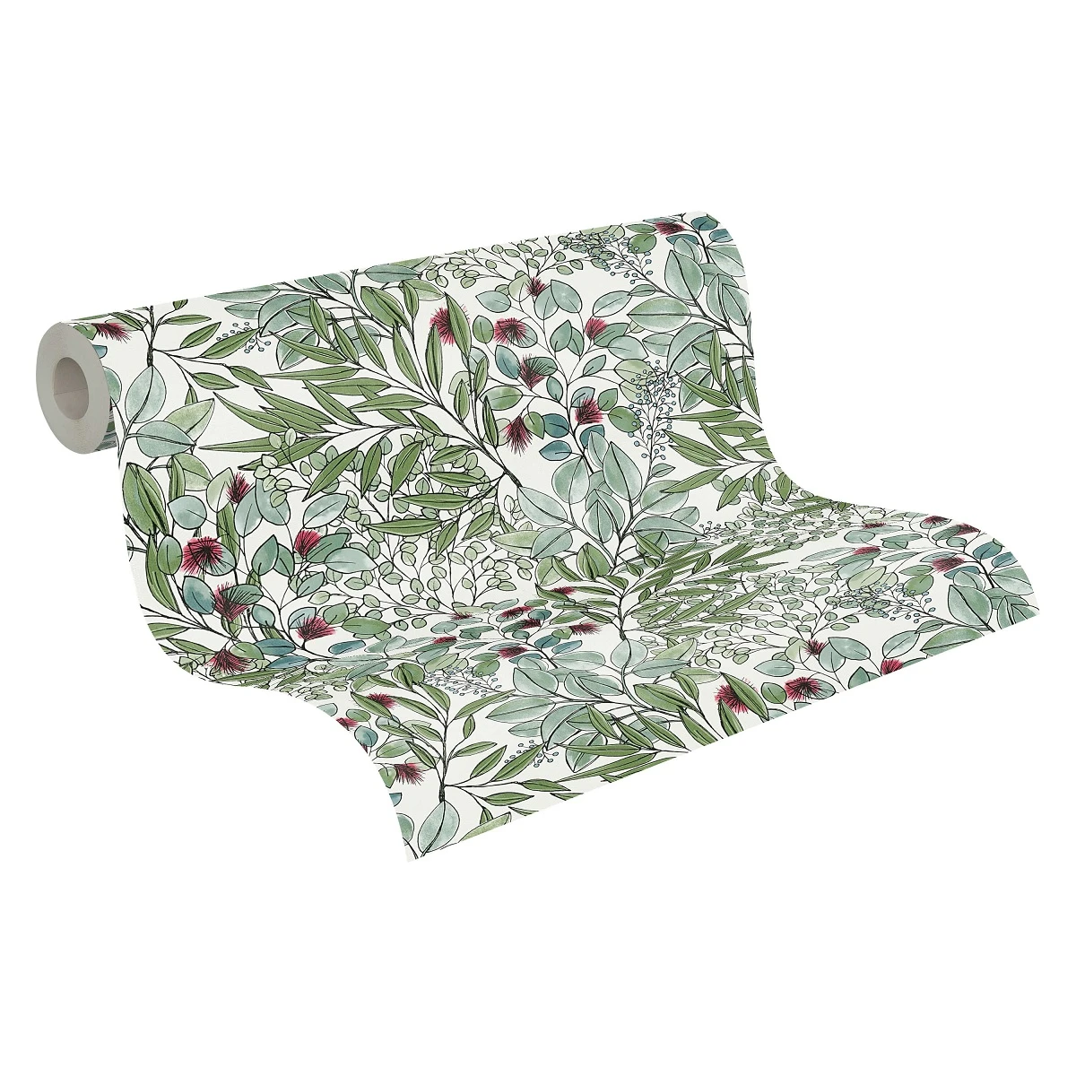 A.S. Creation Tapete Vlies Blätter-Muster Weiß Grün Rot 37534-1 1 A.S. Creation Tapete Vlies Blätter-Muster Weiß Grün Rot 37534-1