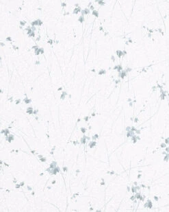 Tapete Vlies Blätter Striche Weiß Blau Glanz 6749-30