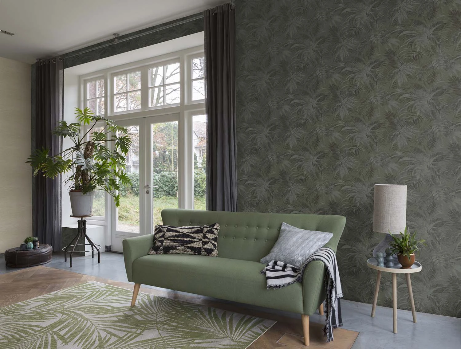 Tapete Vlies Blätter Grau Grün Glitzer Rasch Textil 229102 3 Tapete Vlies Blätter Grau Grün Glitzer Rasch Textil 229102 – Bild 3