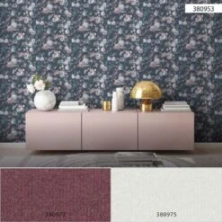 Tapete Vlies Blüten Blumen Floral Schwarz Blau 38095-3 -A.S. Creation Verkaufsgeschäft Tapete Vlies Blueten Blumen Floral schwarz blau 38095 3 63209835 1