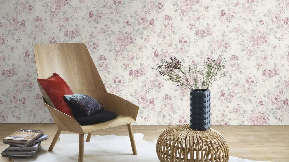 Tapete 516029 Vlies Blumen Used Cremeweiss Rosa Rasch 3 Tapete 516029 Vlies Blumen Used Cremeweiss Rosa Rasch – Bild 3