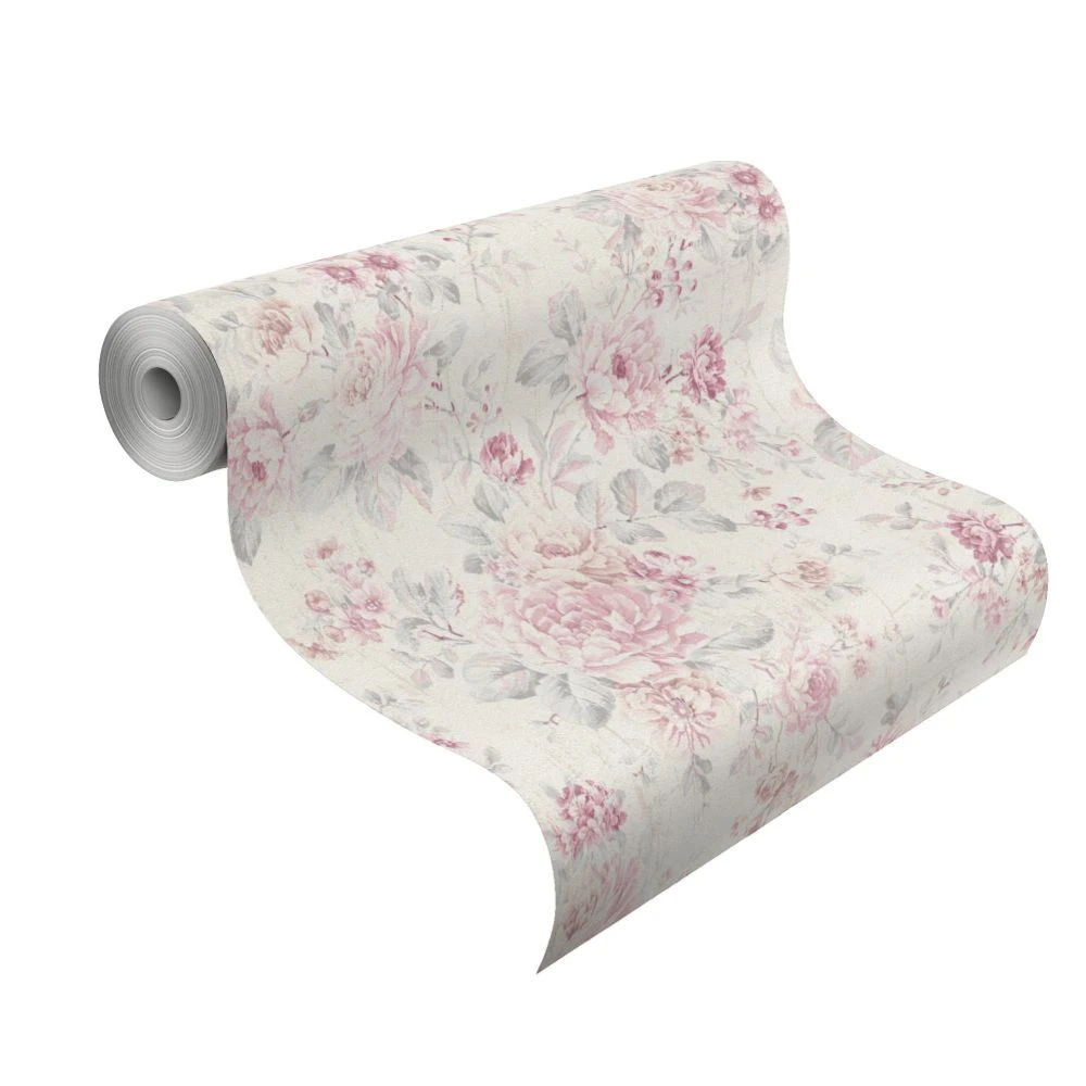 Tapete 516029 Vlies Blumen Used Cremeweiss Rosa Rasch 2 Tapete 516029 Vlies Blumen Used Cremeweiss Rosa Rasch – Bild 2