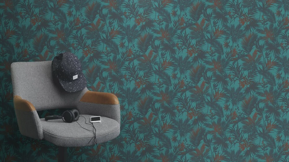 Tapete Vlies Dschungel Blätter Türkis-blau Rasch 704143 4 Tapete Vlies Dschungel Blätter Türkis-blau Rasch 704143 – Bild 4