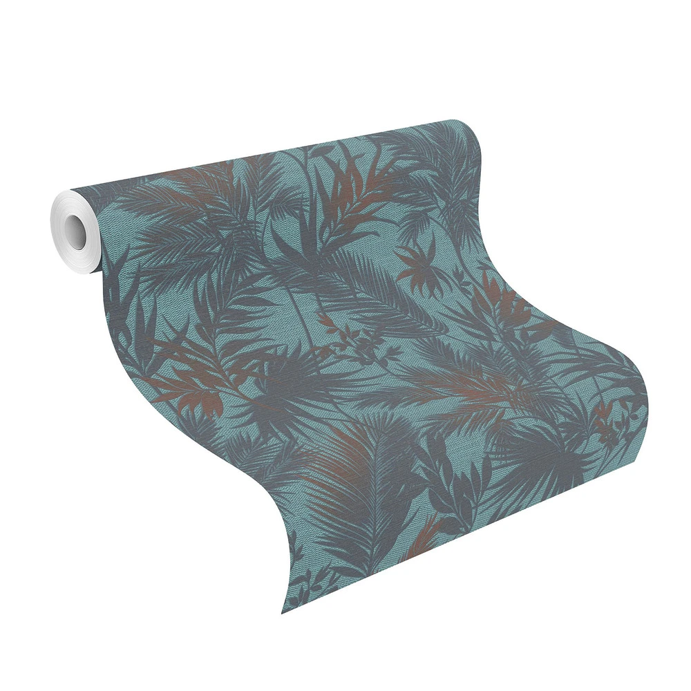 Tapete Vlies Dschungel Blätter Türkis-blau Rasch 704143 1 Tapete Vlies Dschungel Blätter Türkis-blau Rasch 704143