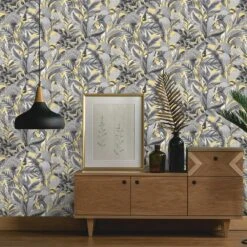 Tapete Vlies ELLE Blumen Floral Gold Grau 10202-15