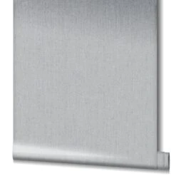 Tapete Vlies Einfarbig Textil Silber Glanz 32707