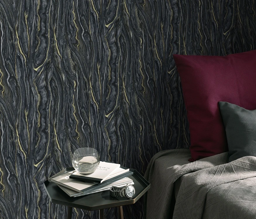 Tapete Vlies Elle Marmor-Design Schwarz Gold 10149-15 1 Tapete Vlies Elle Marmor-Design Schwarz Gold 10149-15