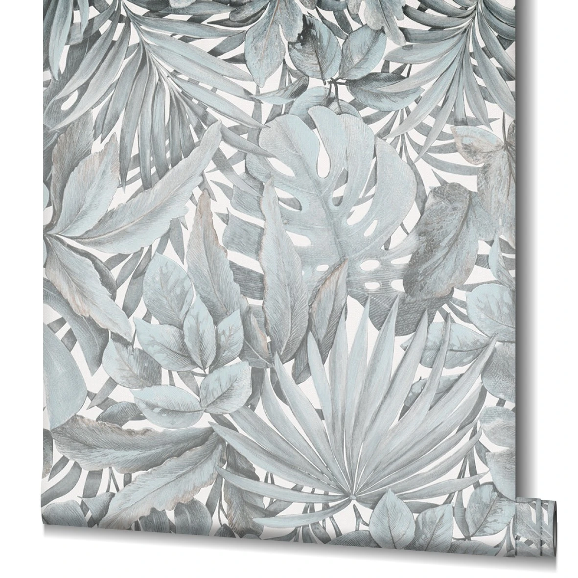 Tapete Vlies Floral Blätter Dschungel Grau-blau 33306 3 Tapete Vlies Floral Blätter Dschungel Grau-blau 33306 – Bild 3