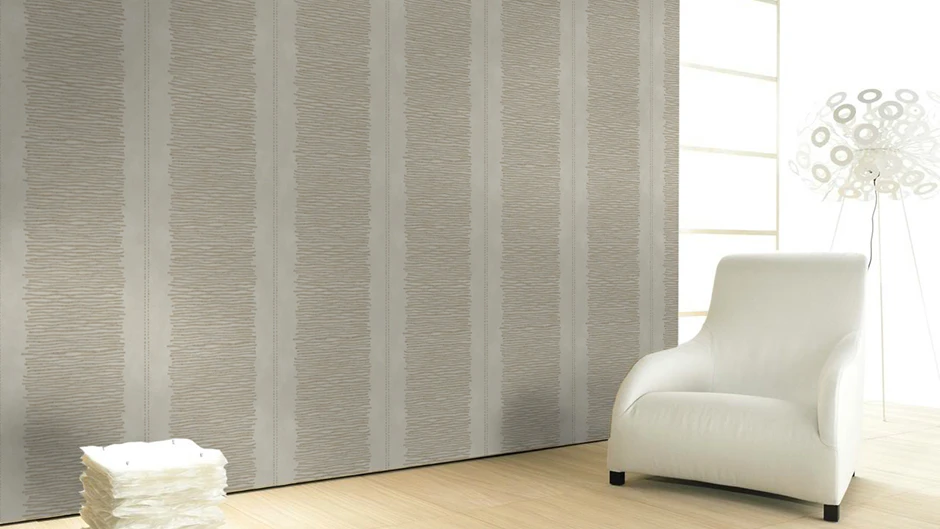 Tapete Vlies Gestreift Glanz Taupe Gold Marburg 58116 2 Tapete Vlies Gestreift Glanz Taupe Gold Marburg 58116 – Bild 2