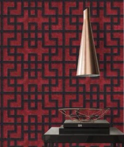 A.S. Creation Tapete Vlies Gittermuster Rot Schwarz Glanz 37465-2 -A.S. Creation Verkaufsgeschäft Tapete Vlies Gittermuster rot schwarz Glanz 37465 2 63204139 1