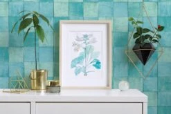 Tapete Vlies Kacheln Fliesen Grün Blau 45720